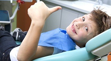 A young child at a dental appointment.