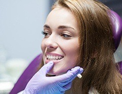 Patient during dental exam