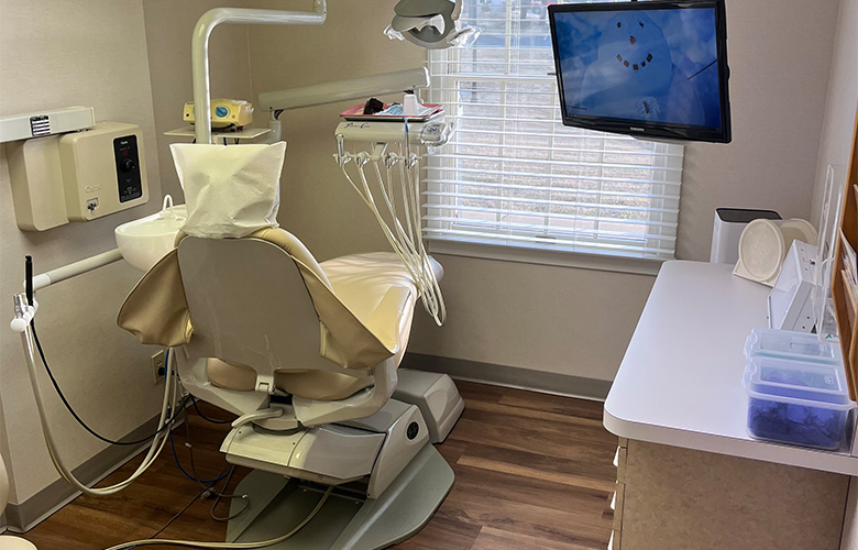 High tech dental exam room