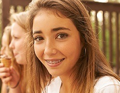 Young woman with braces