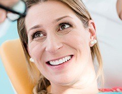 Smiling woman in dental chair