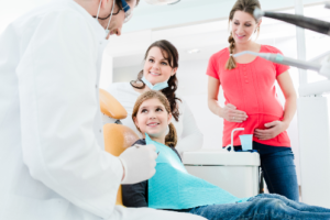 Young girl at dentist