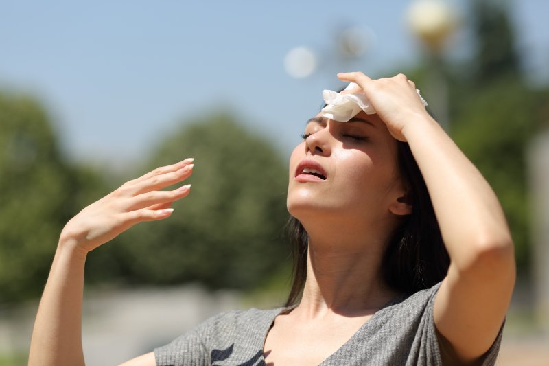 Woman in Newark experiencing signs of dehydration